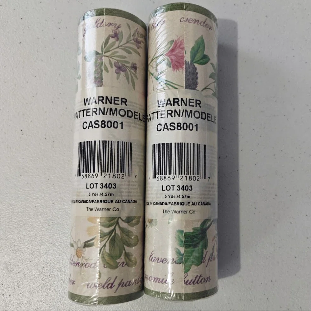 2 Rolls Vintage Wallpaper Border New Garden Herbs Wildflowers Earthy Cottage